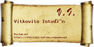 Vitkovits István névjegykártya
