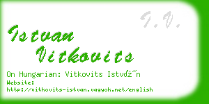 istvan vitkovits business card